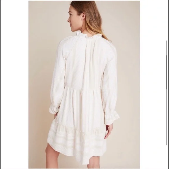 Anthropologie Maeve Dominique Boho Tunic Dress in Beige- Size Small - Picture 4 of 14